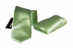  Szatén nyakkendő szett - Halványzöld Egyszínű nyakkendő